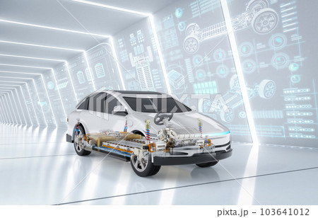 Ev car or electric vehicle with digital graphic interface Ev car or electric vehicle with digital graphic interface 103641012