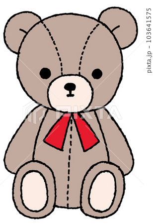 Vetor de Soft toy teddy bear isolated on white background. Vector cartoon  close-up illustration. do Stock