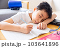 子供の勉強をみる母親 103641896