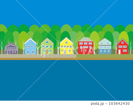 夏風景　リゾート　湖 103642430