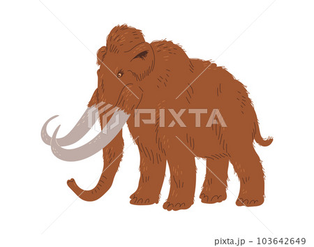 Vector illustration of woolly mammoth, concept of prehistoric period animals, isolated on white background 103642649