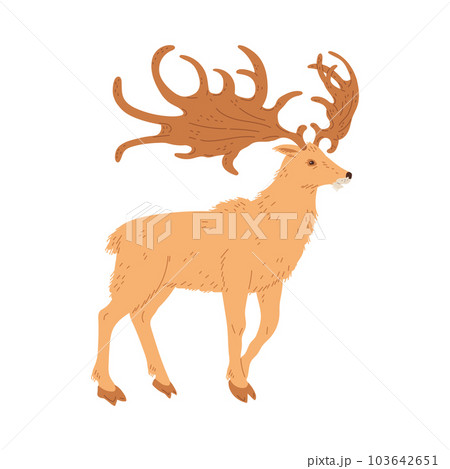 Vector illustration of Megaloceros, concept of prehistoric period animals, isolated on white background 103642651