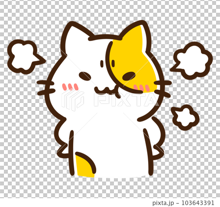 一隻可愛的貓生氣的人物插圖 103643391