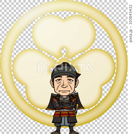 Tadatsugu Sakai standing armed and with his arms crossed [3 heads, family crest] 103643432