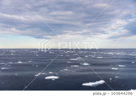 Arctic landscape - sea surface with ice floe Arctic landscape - sea surface with ice floe 103644206