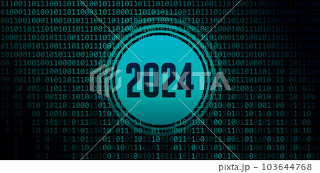 2024 new year number on binary code background 103644768