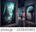 近未来なアートが展示されている美術館【AI画像】 103645465