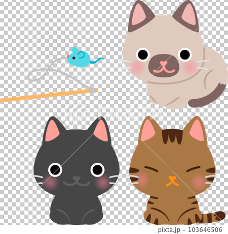 Deformed illustration set of a cat sitting in a barrel Deformed illustration set of a cat sitting in a barrel 103646506