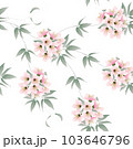 pink flower bouquets and vine seamless pattern 103646796