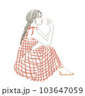 チェックのワンピースを着た女の子 チェックのワンピースを着た女の子 103647059