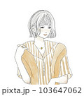 シャツコーデの女性イラスト シャツコーデの女性イラスト 103647062