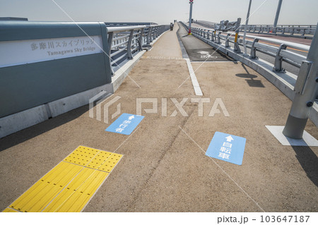 多摩川スカイブリッジ 歩道と自転車道【神奈川県・川崎市-東京都・大田区】 多摩川スカイブリッジ 歩道と自転車道【神奈川県・川崎市-東京都・大田区】 103647187
