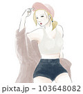 キャプを被っている女性イラスト キャプを被っている女性イラスト 103648082