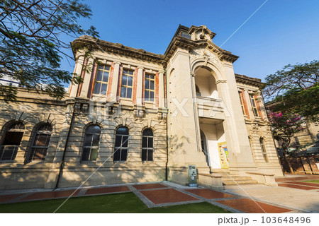 It was the building exterior of the Former Tainan Assembly Hall in Taiwan. It now serves as a venue for art galleries, exhibitions, and public activity. It was the building exterior of the Former Tainan Assembly Hall in Taiwan. It now serves as a venue for art galleries, exhibitions, and public activity. 103648496