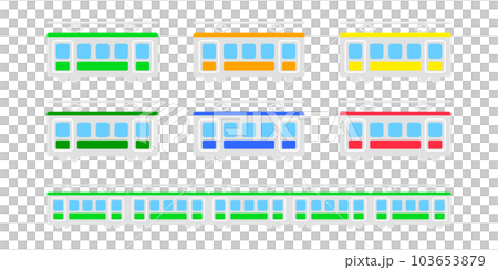 日本火車,鐵路可愛玩具,簡單的圖標插圖彩色素材 日本火車,鐵路可愛玩具,簡單的圖標插圖彩色素材 103653879