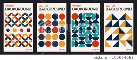 Vector set of postmodern vertical poster.Abstract geometric backgrounds. Vector 103654063