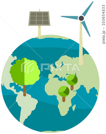 Production of electricity with wind and solar power stations. Energy without harm to nature 103654833