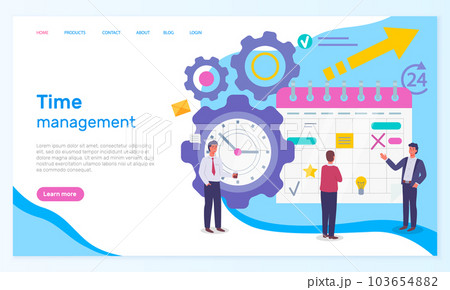 Time management, organizing effective time, website concept, planning dates, business meetings 103654882