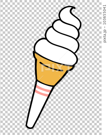 Illustration material of vanilla flavored soft cream 103655041