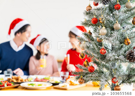 クリスマスの若い家族 103655568