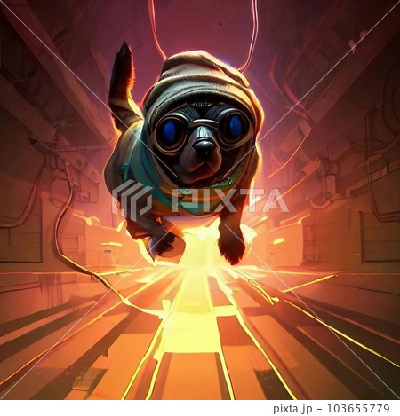 可愛いオシャレな犬 103655779