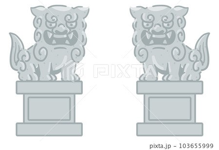 シンプルなかわいい狛犬のイラスト 103655999