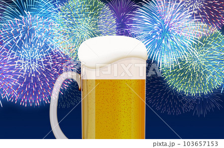 ビール　花火大会　背景素材 103657153
