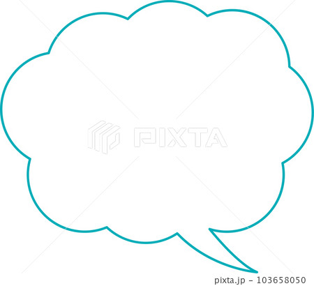 吹き出しふわふわブルー 吹き出しふわふわブルー 103658050