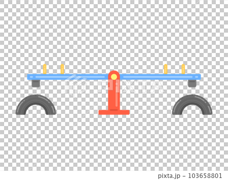 Illustration of a seesaw playground equipment in a park 103658801