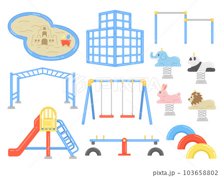 公園にある、遊具のイラストセット 公園にある、遊具のイラストセット 103658802