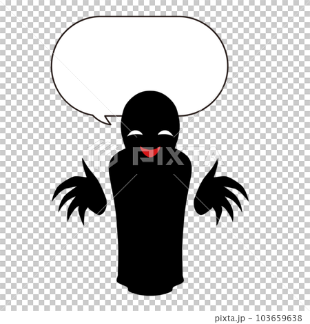 Illustration of a person with a bad guy image and speech bubble material Illustration of a person with a bad guy image and speech bubble material 103659638