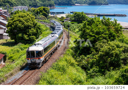 【紀勢本線】古里海岸を通過する特急南紀1号 【紀勢本線】古里海岸を通過する特急南紀1号 103659724