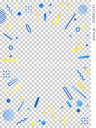 藍色和黃色的幾何圖案背景框架材料 103661141