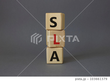 Premium Photo  Letters of the alphabet of sla on wooden cubes green plant  white background sla short for service level agreement