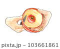 りんごを包丁で皮むき  103661861