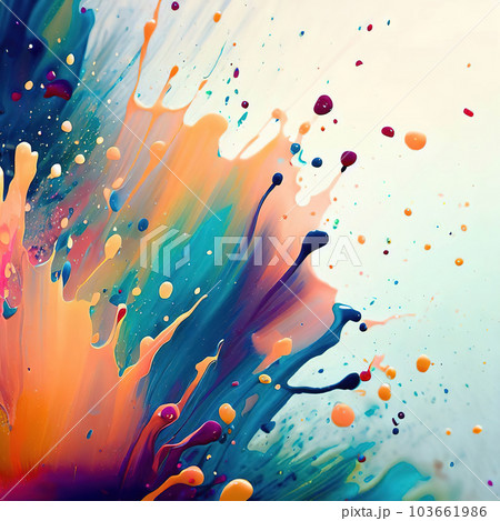 colorful splashes of paint, geometric, abstract art copy space colorful splashes of paint, geometric, abstract art copy space 103661986
