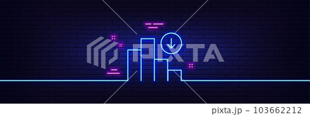 Neon light glow effect. Decreasing graph line icon. Column chart sign. Crisis diagram symbol. 3d line neon glow icon. Brick wall banner. Decreasing graph outline. Vector Neon light glow effect. Decreasing graph line icon. Column chart sign. Crisis diagram symbol. 3d line neon glow icon. Brick wall banner. Decreasing graph outline. Vector 103662212