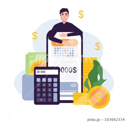 Payday loan time calendar concept. Monthly payment vector illustration. Payday loan time calendar concept. Monthly payment vector illustration. 103662334