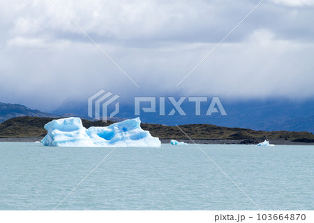 Navigation on Argentino lake, Patagonia landscape, Argentina 103664870