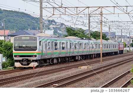 東海道本線　二宮ー大磯　JR東日本　EF81-134（新潟）＋E231系1000番台　S-03編成 103666267