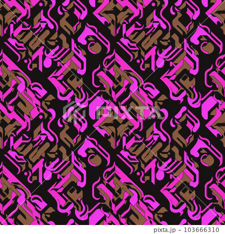 Oriental ethnic lattice design in contrast colors, seamless abstract background. Modern Luxury Graphic Ornament Oriental ethnic lattice design in contrast colors, seamless abstract background. Modern Luxury Graphic Ornament 103666310