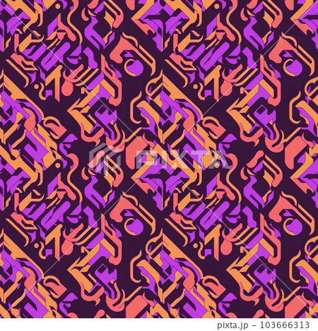 Oriental ethnic lattice design in contrast colors, seamless abstract background. Modern Luxury Graphic Ornament 103666313
