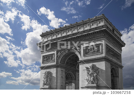 Arc de Triomphe (against the background of very beautiful sky with clouds), Paris, France Arc de Triomphe (against the background of very beautiful sky with clouds), Paris, France 103667258