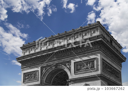 Arc de Triomphe (against the background of very beautiful sky with clouds), Paris, France Arc de Triomphe (against the background of very beautiful sky with clouds), Paris, France 103667262
