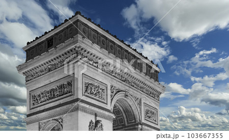 Arc de Triomphe (against the background of very beautiful sky with clouds), Paris, France Arc de Triomphe (against the background of very beautiful sky with clouds), Paris, France 103667355