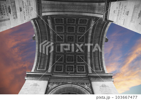 Arc de Triomphe (against the background of very beautiful sky with clouds), Paris, France Arc de Triomphe (against the background of very beautiful sky with clouds), Paris, France 103667477