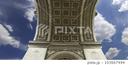 Arc de Triomphe (against the background of very beautiful sky with clouds), Paris, France 103667494