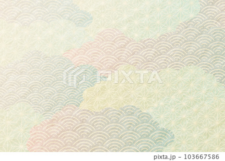 夏　お中元　暑中見舞いの和柄　雲　和紙 103667586