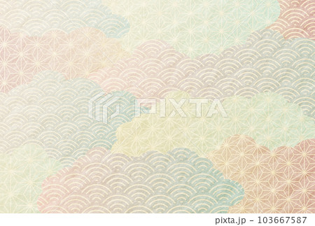 夏　お中元　暑中見舞いの和柄　雲　和紙 103667587