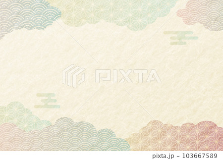 夏　お中元　暑中見舞いの和柄　雲　和紙 103667589